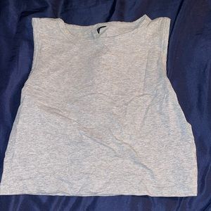 Shein Grey Muscle Tank Crop Top Size Large